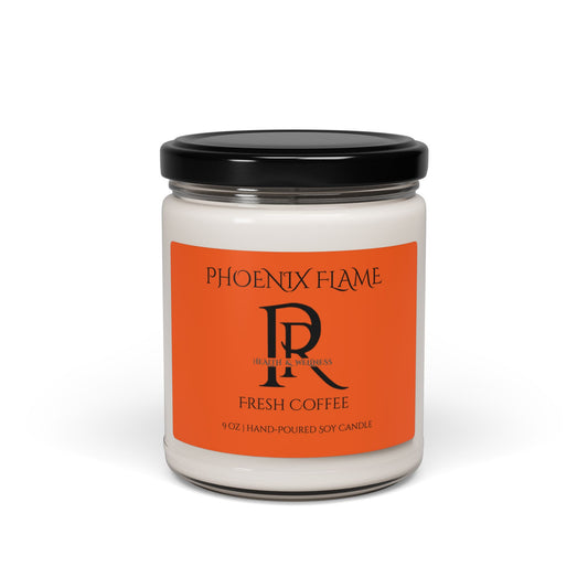 "Phoenix Flame" – Peppered Passionfruit Scent– 9 oz | Hand-Poured Soy Candle (Glass Jar)