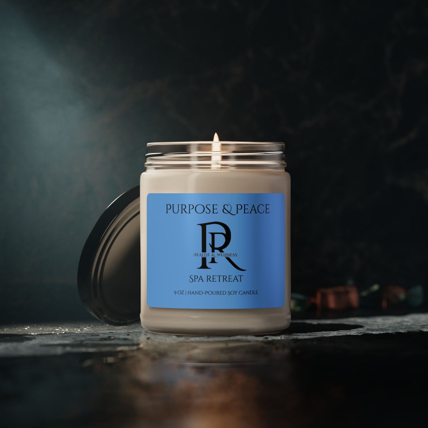 "Purpose & Peace" – White Sage & Lavender Scent– 9 oz | Hand-Poured Soy Candle (Glass Jar)