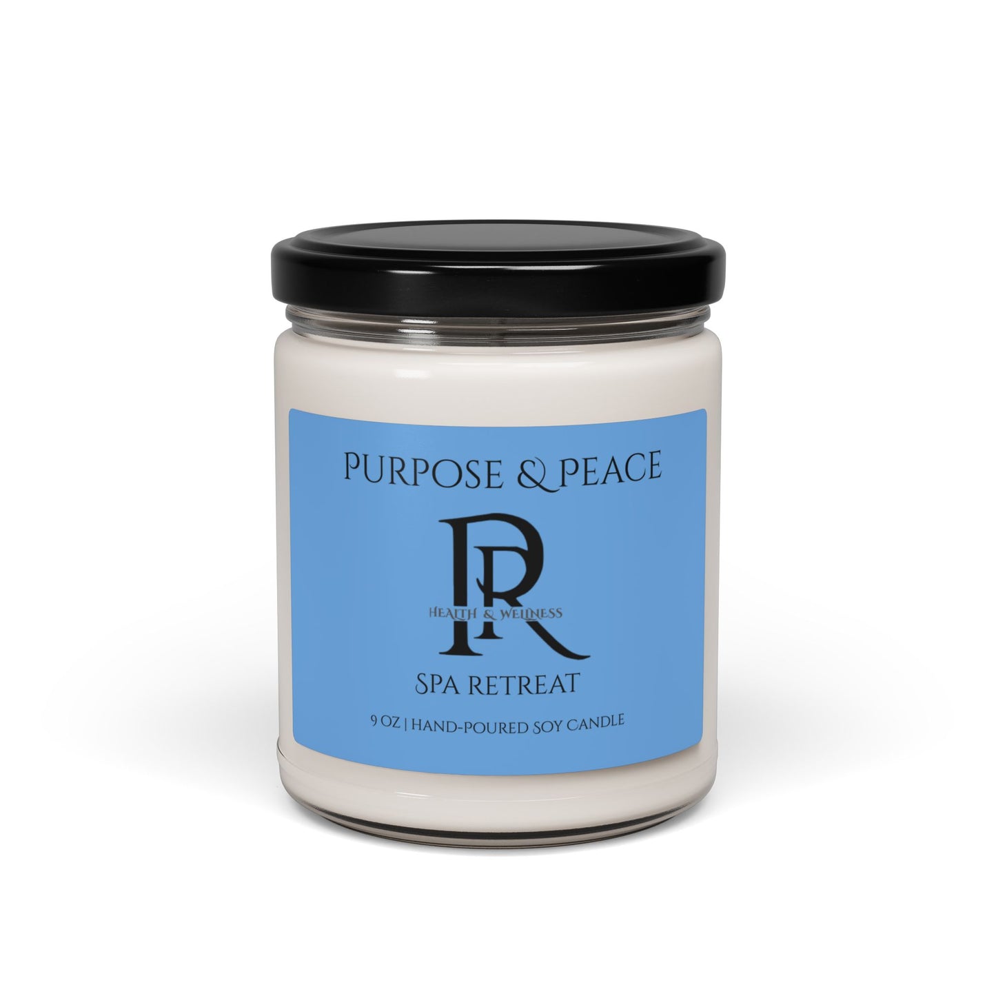 "Purpose & Peace" – White Sage & Lavender Scent– 9 oz | Hand-Poured Soy Candle (Glass Jar)