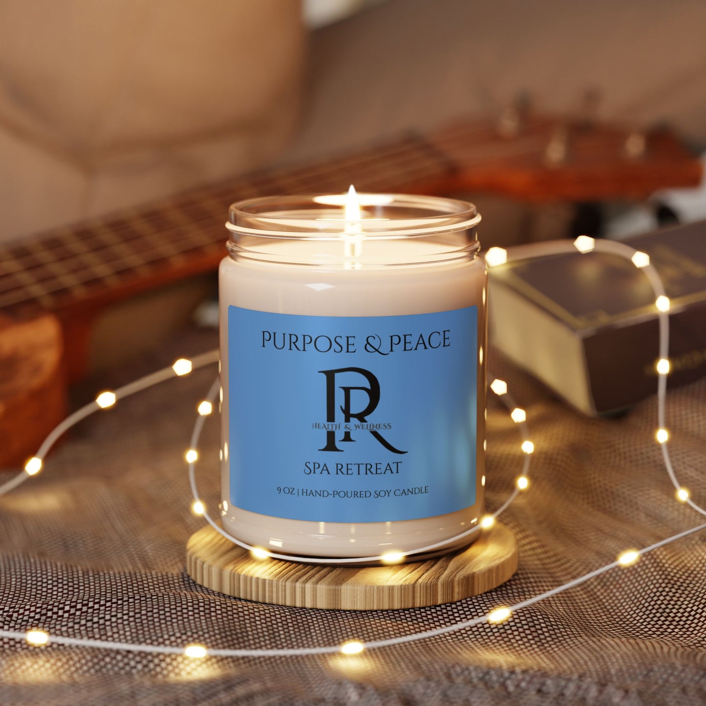 "Purpose & Peace" – White Sage & Lavender Scent– 9 oz | Hand-Poured Soy Candle (Glass Jar)
