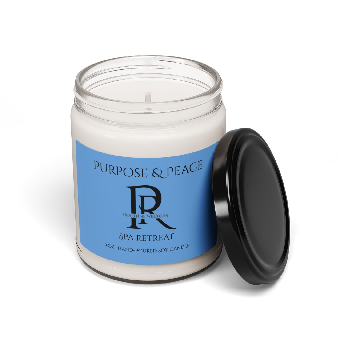 "Purpose & Peace" – White Sage & Lavender Scent– 9 oz | Hand-Poured Soy Candle (Glass Jar)